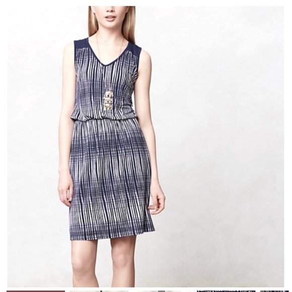 Anthropologie|Deletta Sleeveless Janie Jersey Mini Dress in Navy - Picture 1 of 7